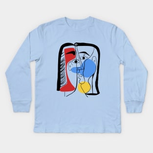 Picasso Woman's head #10 Kids Long Sleeve T-Shirt